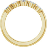 14K Gold Marquise Natural Diamond Double Row Anniversary Band - 1/3 CTW - Yellow Gold - view 2