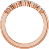 14K Gold Marquise Lab-Grown Diamond Double Row Anniversary Band - 1/3 CTW - Rose Gold - view 2