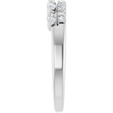 14K Gold Marquise Lab-Grown Diamond Double Row Anniversary Band - 1/3 CTW - White Gold - view 4