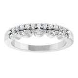 14K Gold Marquise Lab-Grown Diamond Double Row Anniversary Band - 1/3 CTW - White Gold - view 3