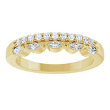 14K Gold Marquise Natural Diamond Double Row Anniversary Band - 1/3 CTW - Yellow Gold - view 3