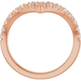 14K Gold Round Lab-Grown Diamond Contour Band - 1/2-5/8 CTW - Rose Gold - view 2