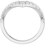 14K Gold Round Lab-Grown Diamond Contour Band - 1/2-5/8 CTW - White Gold - view 2