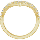 14K Gold Round Lab-Grown Diamond Contour Band - 1/2-5/8 CTW - Yellow Gold - view 2