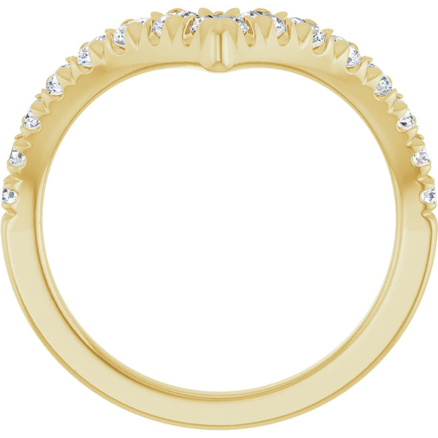 14K Gold Round Lab-Grown Diamond Contour Band - 1/2-5/8 CTW - Yellow Gold - view 2