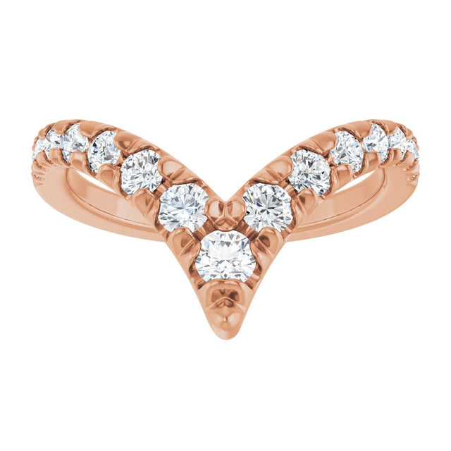 14K Gold Round Lab-Grown Diamond Contour Band - 1/2-5/8 CTW - Rose Gold - view 3
