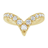 14K Gold Round Lab-Grown Diamond Contour Band - 1/2-5/8 CTW - Yellow Gold - view 3