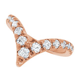 14K Gold Round Lab-Grown Diamond Contour Band - 1/2-5/8 CTW - Rose Gold - view 5