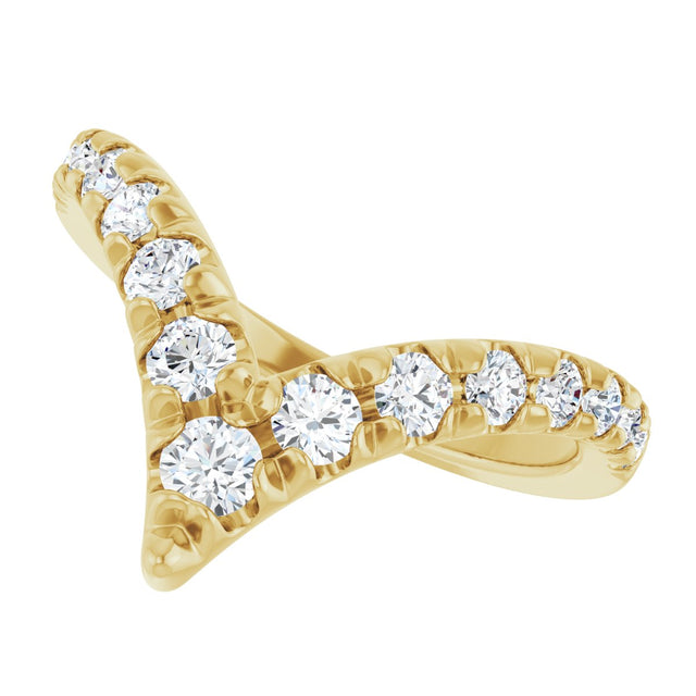 14K Gold Round Lab-Grown Diamond Contour Band - 1/2-5/8 CTW - Yellow Gold - view 5