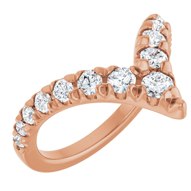 14K Gold Round Lab-Grown Diamond Contour Band - 1/2-5/8 CTW - Rose Gold