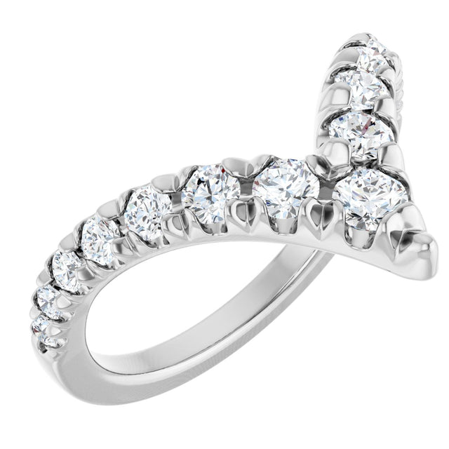 Platinum Round Lab-Grown Diamond Contour Band - 1/2-5/8 CTW