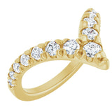 14K Gold Round Lab-Grown Diamond Contour Band - 1/2-5/8 CTW - Yellow Gold
