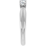 Platinum Round Natural Diamond Three-Stone Anniversary Band - 1/4-1/2 CTW - view 4