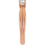 14K Gold Round Lab-Grown Diamond Three-Stone Anniversary Band - 1/4-1/2 CTW - Rose Gold - view 4