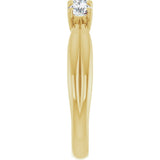 14K Gold Round Lab-Grown Diamond Three-Stone Anniversary Band - 1/4-1/2 CTW - Yellow Gold - view 4