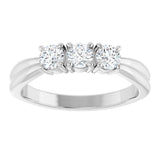Platinum Round Lab-Grown Diamond Three-Stone Anniversary Band - 1/4-1/2 CTW - view 3