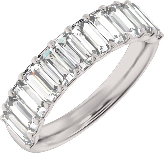 14K Gold Straight Baguette Lab-Grown Diamond Anniversary Band - 2 1/4 CTW - White Gold