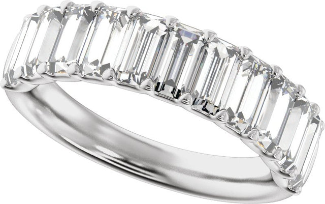 14K Gold Straight Baguette Lab-Grown Diamond Anniversary Band - 2 1/4 CTW - White Gold - view 5