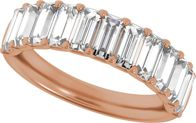 14K Gold Straight Baguette Lab-Grown Diamond Anniversary Band - 2 1/4 CTW - Rose Gold - view 5