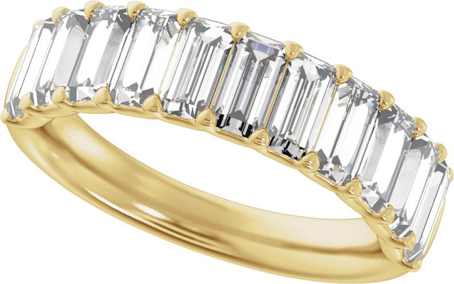 14K Gold Straight Baguette Lab-Grown Diamond Anniversary Band - 2 1/4 CTW - Yellow Gold - view 5