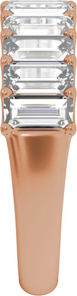 14K Gold Straight Baguette Lab-Grown Diamond Anniversary Band - 2 1/4 CTW - Rose Gold - view 4