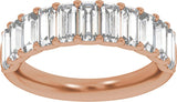 14K Gold Straight Baguette Lab-Grown Diamond Anniversary Band - 2 1/4 CTW - Rose Gold - view 3