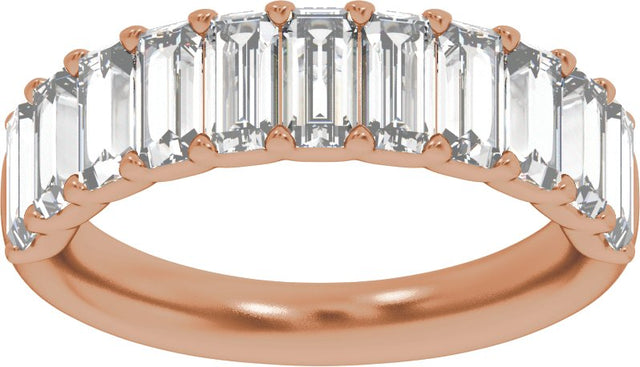 14K Gold Straight Baguette Lab-Grown Diamond Anniversary Band - 2 1/4 CTW - Rose Gold - view 3