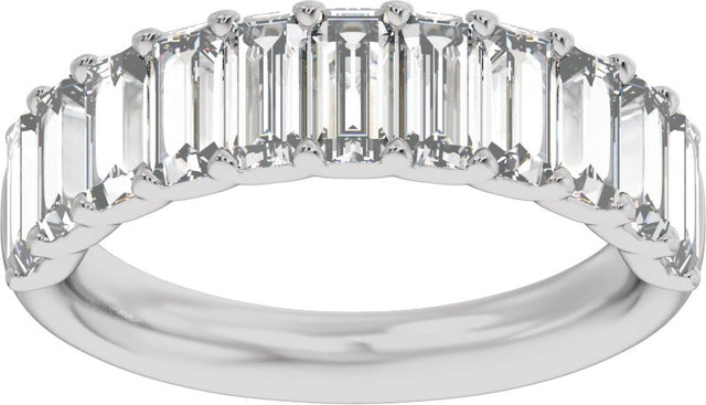 14K Gold Straight Baguette Lab-Grown Diamond Anniversary Band - 2 1/4 CTW - White Gold - view 3