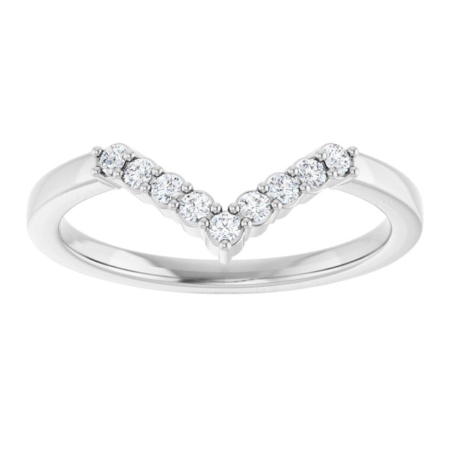 Platinum Round Natural Diamond Accented Contour Band - 1/8-1/2 CTW - view 3
