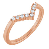14K Gold Round Natural Diamond Accented Contour Band - 1/8-1/2 CTW - Rose Gold