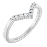 Platinum Round Natural Diamond Accented Contour Band - 1/8-1/2 CTW
