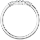 14K Gold Round Lab-Grown Diamond Accented Contour Band - 1/8-1/2 CTW - White Gold - view 2