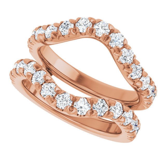 14K Gold Round Lab-Grown Diamond Ring Guard - 1/2-1 1/2 CTW - Rose Gold - view 5