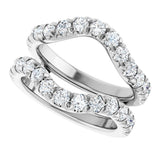 Platinum Round Natural Diamond Ring Guard - 1/2-1 1/2 CTW - view 5