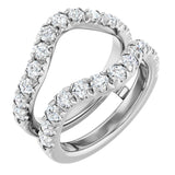 14K Gold Round Natural Diamond Ring Guard - 1/2-1 1/2 CTW - White Gold