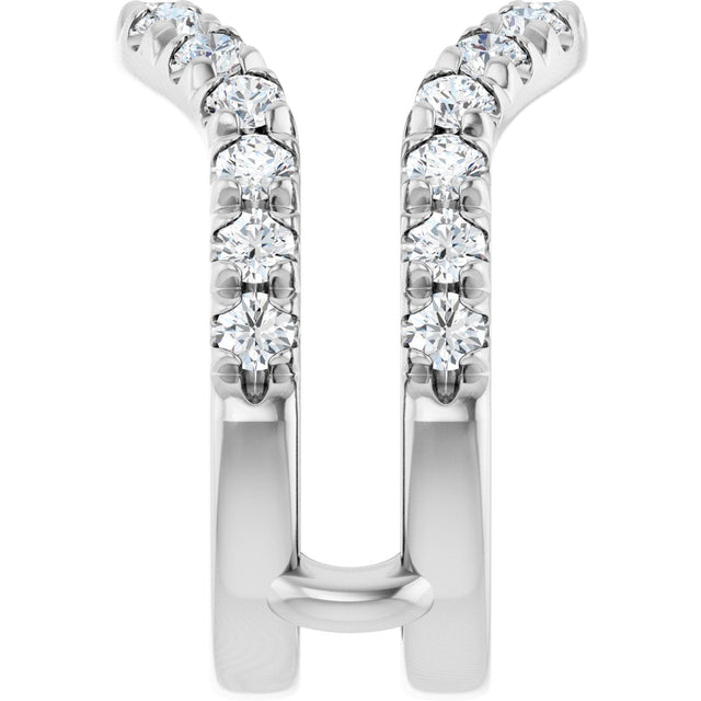 Platinum Round Natural Diamond Ring Guard - 1/2-1 1/2 CTW - view 4