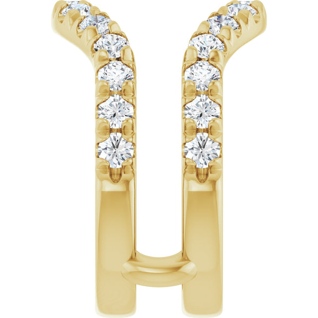 14K Gold Round Lab-Grown Diamond Ring Guard - 1/2-1 1/2 CTW - Yellow Gold - view 4