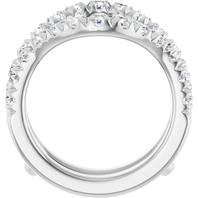 Platinum Round Lab-Grown Diamond Ring Guard - 1/2-1 1/2 CTW - view 2