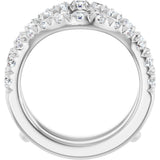 Platinum Round Natural Diamond Ring Guard - 1/2-1 1/2 CTW - view 2