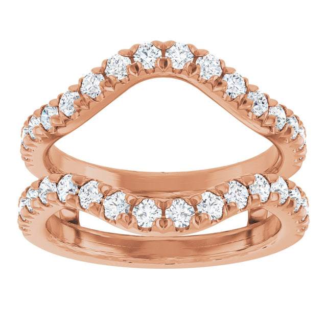 14K Gold Round Lab-Grown Diamond Ring Guard - 1/2-1 1/2 CTW - Rose Gold - view 3