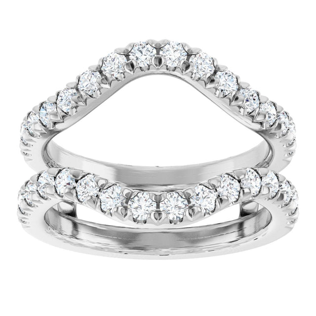 Platinum Round Lab-Grown Diamond Ring Guard - 1/2-1 1/2 CTW - view 3