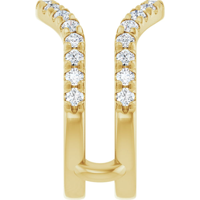 14K Gold Round Lab-Grown Diamond Ring Guard - 1/2-1 1/2 CTW - Yellow Gold - view 4