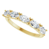 14K Gold Oval Lab-Grown Diamond Five-Stone Anniversary Band - 9/10 CTW - Yellow Gold - view 5