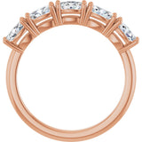 14K Gold Oval Natural Diamond Five-Stone Anniversary Band - 1 1/3 CTW - Rose Gold - view 2