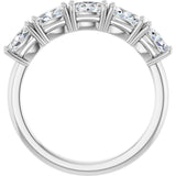 14K Gold Oval Lab-Grown Diamond Five-Stone Anniversary Band - 9/10 CTW - White Gold - view 2