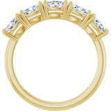 14K Gold Oval Natural Diamond Five-Stone Anniversary Band - 1 1/3 CTW - Yellow Gold - view 2