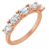 14K Gold Oval Lab-Grown Diamond Five-Stone Anniversary Band - 9/10 CTW - Rose Gold