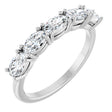 Platinum Oval Natural Diamond Five-Stone Anniversary Band - 1 1/3 CTW