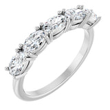 14K Gold Oval Lab-Grown Diamond Five-Stone Anniversary Band - 9/10 CTW - White Gold