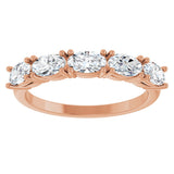 14K Gold Oval Lab-Grown Diamond Five-Stone Anniversary Band - 9/10 CTW - Rose Gold - view 3
